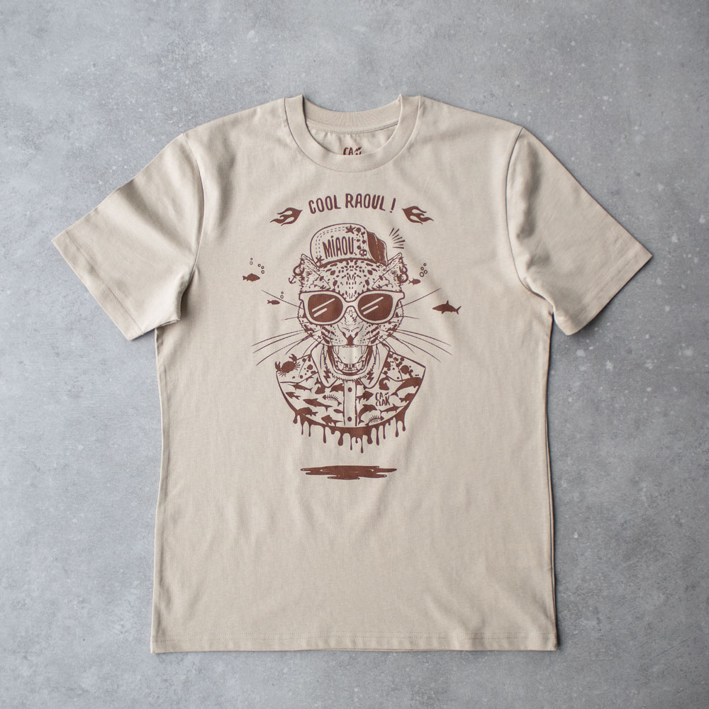 Tshirt-FELIN-guepard-chat-coton-bio-chemise-poisson-creme-serigraphie-ca-clak.jpg