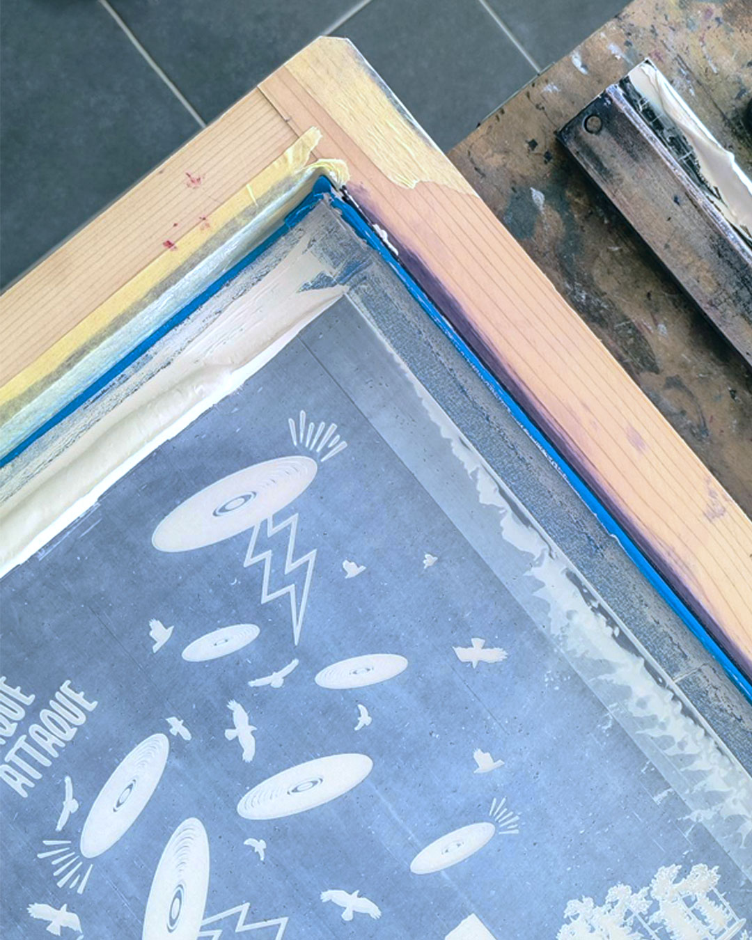 cadre de serigraphie atelier CA CLAK