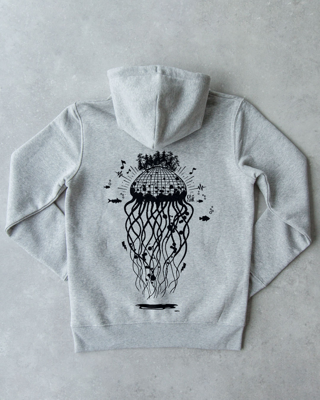 sweat meduse serigraphie artisanale CA CLAK